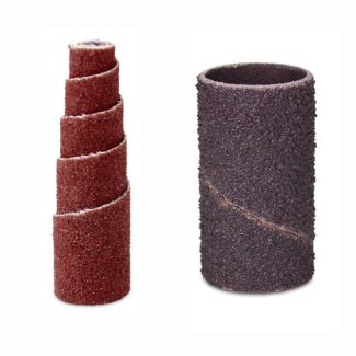 Abrasive spiral band and cartridge roll