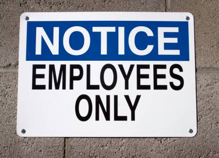 Maintenance and Back-of-House Areas - Employees only notice sign