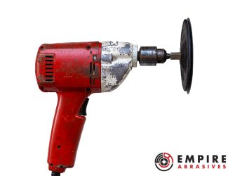 Power Drill with sanding disc attachment