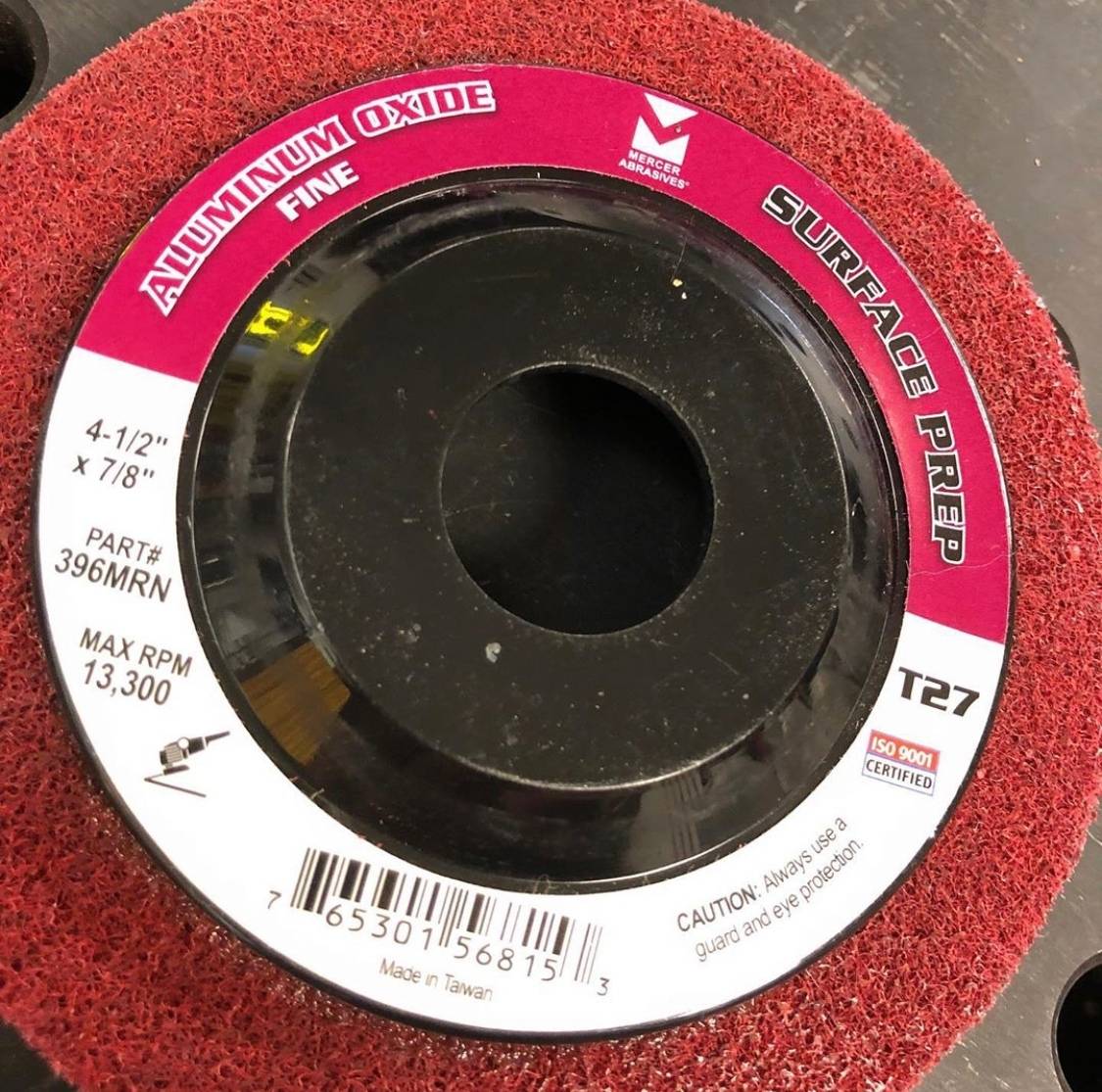 Phil recommends the red 4.5” surface prep discs for his angle grinder