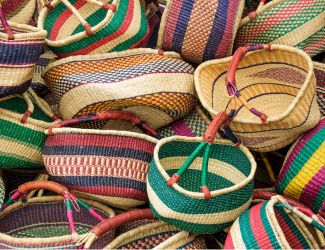 Sisal woven baskets and bags